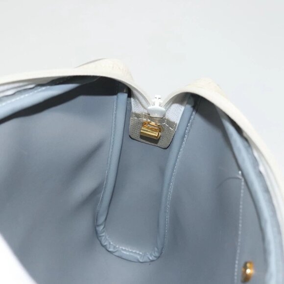 Christian Dior Honeycomb Canvas Shoulder Bag PVC White Gold Auth sw752 - Picture 12 of 16